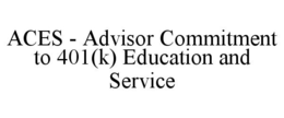 ACES - ADVISOR COMMITMENT TO 401(K) EDUCATION AND SERVICE trademark