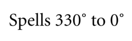 SPELLS 330º TO 0º trademark