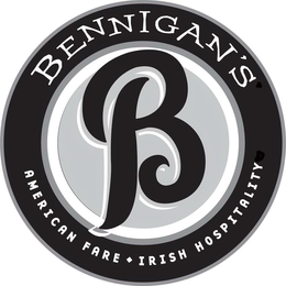 B BENNIGAN'S AMERICAN FARE IRISH HOSPITALITY trademark