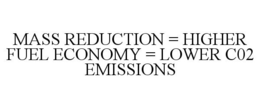 MASS REDUCTION = HIGHER FUEL ECONOMY = LOWER C02 EMISSIONS trademark