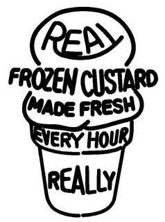 REAL FROZEN CUSTARD MADE FRESH EVERY HOUR REALLY trademark