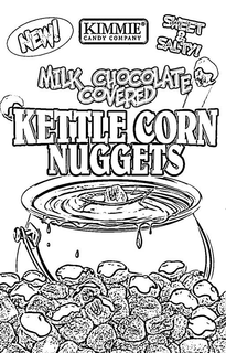 NEW! KIMMIE CANDY COMPANY SWEET & SALTY! MILK CHOCOLATE COVERED KETTLE CORN NUGGETS trademark