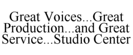 GREAT VOICES...GREAT PRODUCTION...AND GREAT SERVICE...STUDIO CENTER trademark