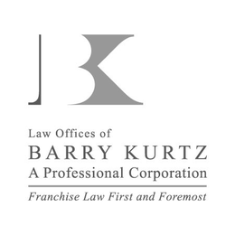 BK LAW OFFICES OF BARRY KURTZ A PROFESSIONAL CORPORATION FRANCHISE LAW FIRST AND FOREMOST trademark