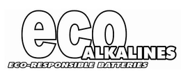 ECO ALKALINES ECO-RESPONSIBLE BATTERIES trademark