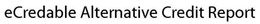 ECREDABLE ALTERNATIVE CREDIT REPORT trademark
