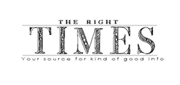 THE RIGHT TIMES YOUR SOURCE FOR KIND OF GOOD INFO trademark