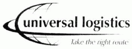 UNIVERSAL LOGISTICS TAKE THE RIGHT ROUTE trademark