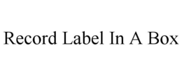 RECORD LABEL IN A BOX trademark