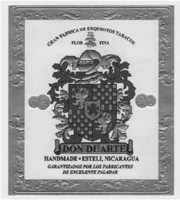 GRAN FABRICA DE EXQUISITOS TABACOS FLOR FINA DON DUARTE HANDMADE . ESTELI, NICARAGUA GARANTINZADOS POR LOS FABRICANTES DEL EXCELENTE PALADAR trademark