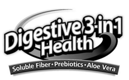 DIGESTIVE 3-IN-1 HEALTH SOLUBLE FIBER · PREBIOTICS · ALOE VERA trademark