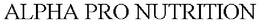 ALPHA PRO NUTRITION trademark