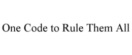 ONE CODE TO RULE THEM ALL trademark