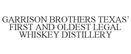 GARRISON BROTHERS TEXAS' FIRST AND OLDEST LEGAL WHISKEY DISTILLERY trademark