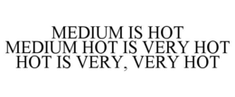 MEDIUM IS HOT MEDIUM HOT IS VERY HOT HOT IS VERY, VERY HOT trademark