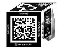 POWERED BY, DATAMATRIX, THE BAR PAGES, BP, EXPIRES 01/01/20 SCAN ME! trademark