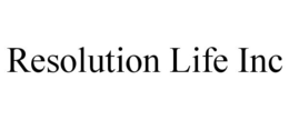 RESOLUTION LIFE INC trademark
