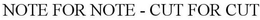 NOTE FOR NOTE - CUT FOR CUT trademark
