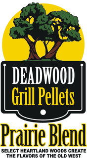 DEADWOOD GRILL PELLETS PRAIRIE BLEND SELECT HEARTLAND WOODS CREATE THE FLAVORS OF THE OLD WEST trademark
