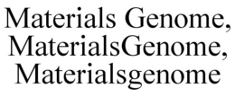 MATERIALS GENOME, MATERIALSGENOME, MATERIALSGENOME trademark