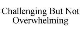 CHALLENGING BUT NOT OVERWHELMING trademark