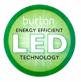 BURTON ENERGY EFFICIENT LED TECHNOLOGY trademark