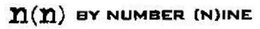 N(N) BY NUMBER (N)INE trademark