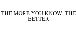 THE MORE YOU KNOW, THE BETTER trademark