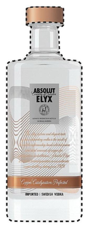 ABSOLUT COUNTRY OF SWEDEN ELYX ALWAYS PRODUCED & BOTTLED IN AHUS SWEDEN THE SILKY TEXTURE AND ELEGANT TASTE OF THIS OUTSTANDING VODKA IS THE RESULT OF SWEDISH CRAFTSMANSHIP HAND SELECTED GRAINS AND IDEAL AMOUNTS OF COPPER FOR CATALYZATION IN DISTILLATION. ABSOLUT ELYX IS MADE IN LIMITED QUANTITIES IN OUR AUTHENTIC COPPER DISTILLERY DATING FROM 1929. COPPER CATALYZATION PERFECTED IMPORTED SWEDISH VODKA trademark