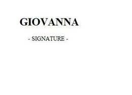 GIOVANNA SIGNATURE trademark