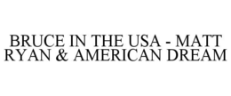 BRUCE IN THE USA - MATT RYAN & AMERICAN DREAM trademark