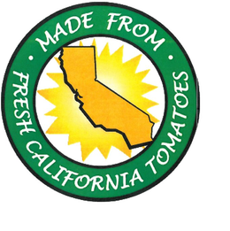 · MADE FROM · FRESH CALIFORNIA TOMATOES trademark