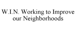 W.I.N. WORKING TO IMPROVE OUR NEIGHBORHOODS trademark