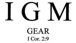 I G M GEAR I COR. 2:9 trademark