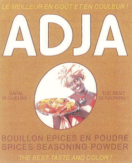 ADJA LE MEILLEUR EN GOUT ET EN COULEUR! SAFAL BI GUEUNE! THE BEST SEASONING! BOUILLON EPICES EN POUDRE SPICES SEASONING POWDER THE BEST TASTE AND COLOR! trademark