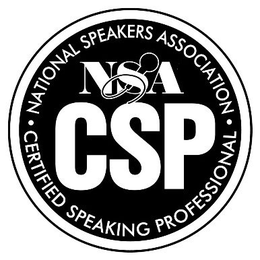 NATIONAL SPEAKERS ASSOCIATION CERTIFIED SPEAKING PROFESSIONAL NSA CSP trademark