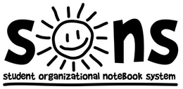 SONS STUDENT ORGANIZATIONAL NOTEBOOK SYSTEM trademark