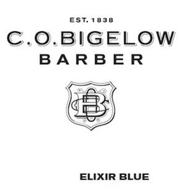 C.O. BIGELOW BARBER ELIXIR BLUE EST. 1838 COB trademark