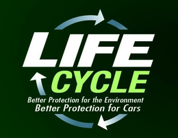 LIFE CYCLE BETTER PROTECTION FOR THE ENVIRONMENT BETTER PROTECTION FOR CARS trademark