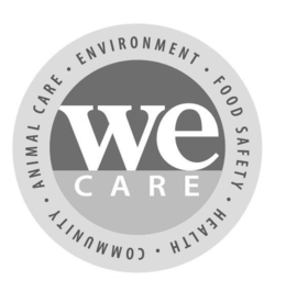WE CARE · ENVIRONMENT · FOOD SAFETY · HEALTH · COMMUNITY · ANIMAL CARE trademark