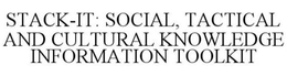 STACK-IT: SOCIAL, TACTICAL AND CULTURAL KNOWLEDGE INFORMATION TOOLKIT trademark