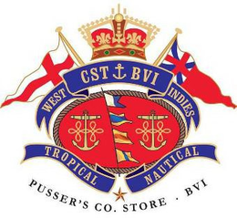 WEST CST BVI INDIES TROPICAL NAUTICAL PUSSER'S CO. STORE · BVI trademark