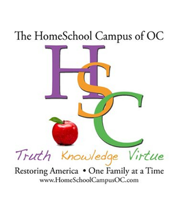 HSC THE HOMESCHOOL CAMPUS OF OC TRUTH KNOWLEDGE VIRTUE RESTORING AMERICA · ONE FAMILY AT A TIME WWW.HOMESCHOOLCAMPUSOC.COM trademark