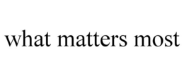 WHAT MATTERS MOST trademark