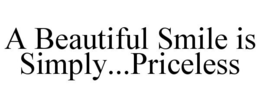 A BEAUTIFUL SMILE IS SIMPLY...PRICELESS trademark