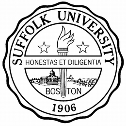 SUFFOLK UNIVERSITY 1906 HONESTAS ET DILIGENTIA BOSTON trademark