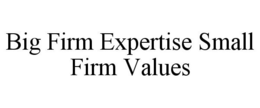 BIG FIRM EXPERTISE SMALL FIRM VALUES trademark