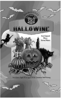 DOOR COUNTY DOOR PENINSULA WINERY DOOR COUNTY WISCONSIN HALLOWINE BEST ENJOYED WHEN SERVED WARM SEMI-SWEET APPLE WINE SPICED WITH CINNAMON AND NUTMEG trademark
