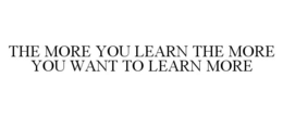 THE MORE YOU LEARN THE MORE YOU WANT TO LEARN MORE trademark