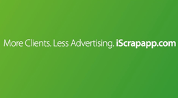MORE CLIENTS. LESS ADVERTISING. ISCRAPAPP.COM trademark